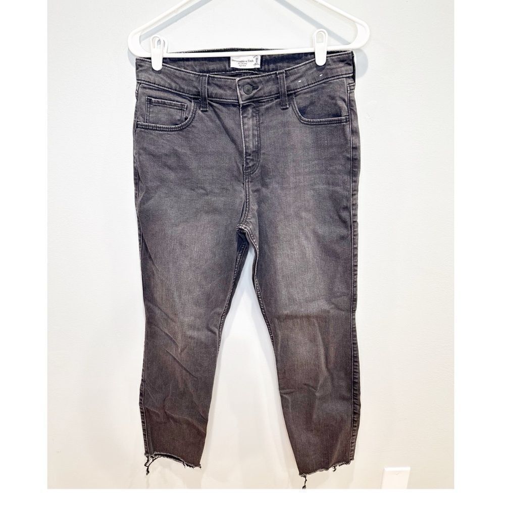 Abercrombie and fitch the skinny high rise jeans raw hem